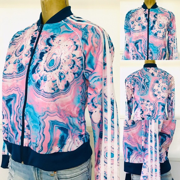 ADIDAS Rare NWT GEODE Agate Marble Print JACKET L - Picture 5 of 16